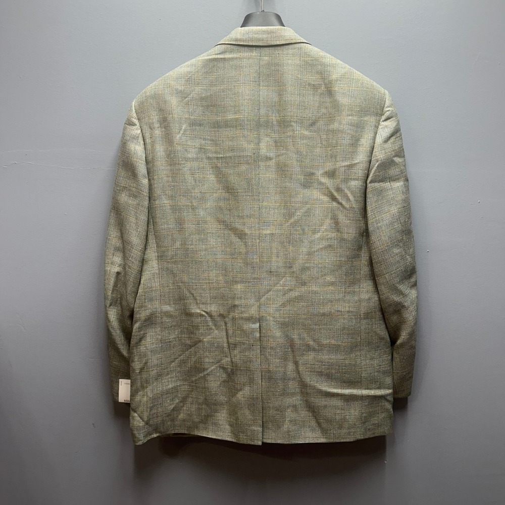Vintage Southwick Mens Sport Coat 44R Plaid Silk Linen Wool Blend NWT - Picture 6 of 13